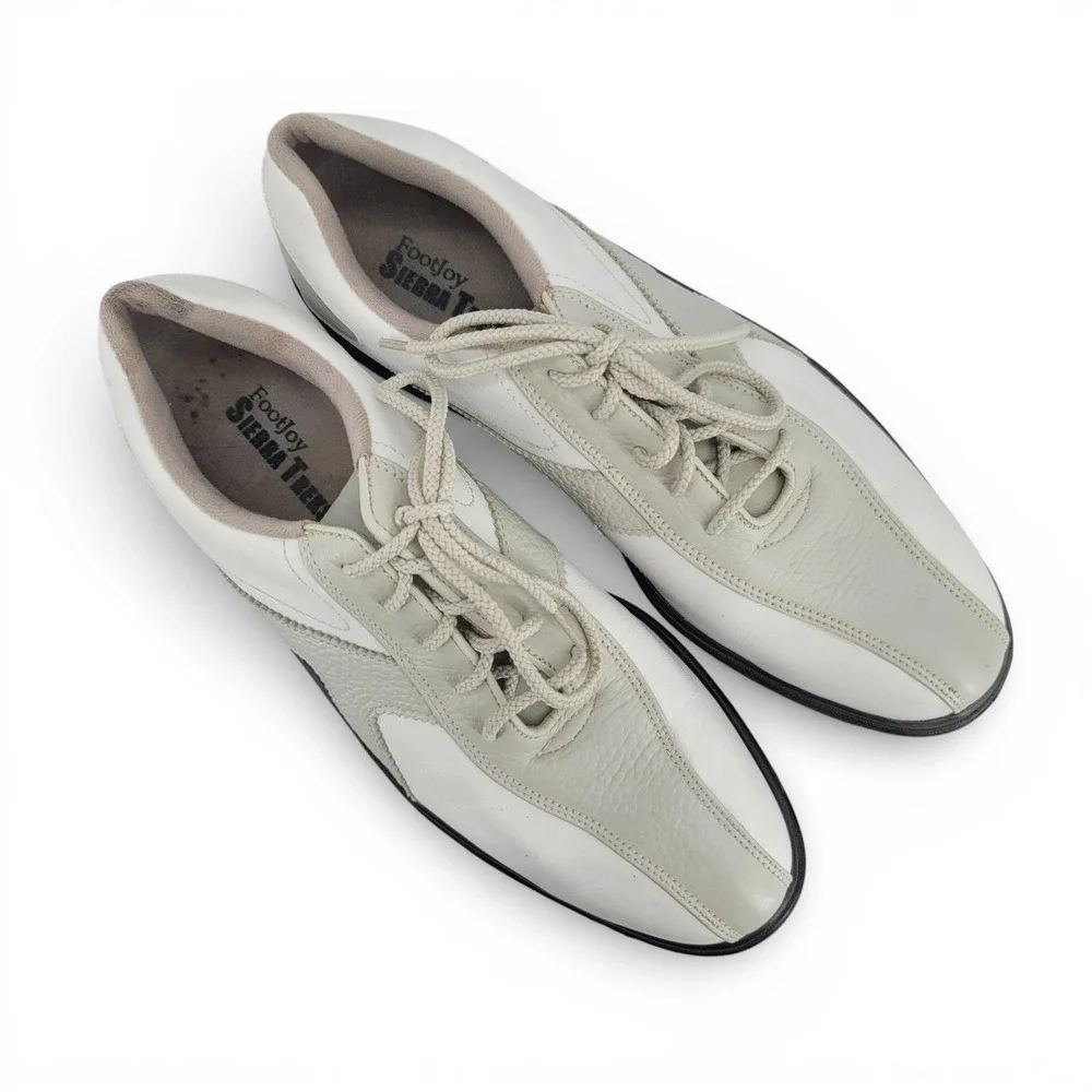 FootJoy Sierra‎ Trek Golf Shoes Womens 10M White Leather Softspikes Cleated